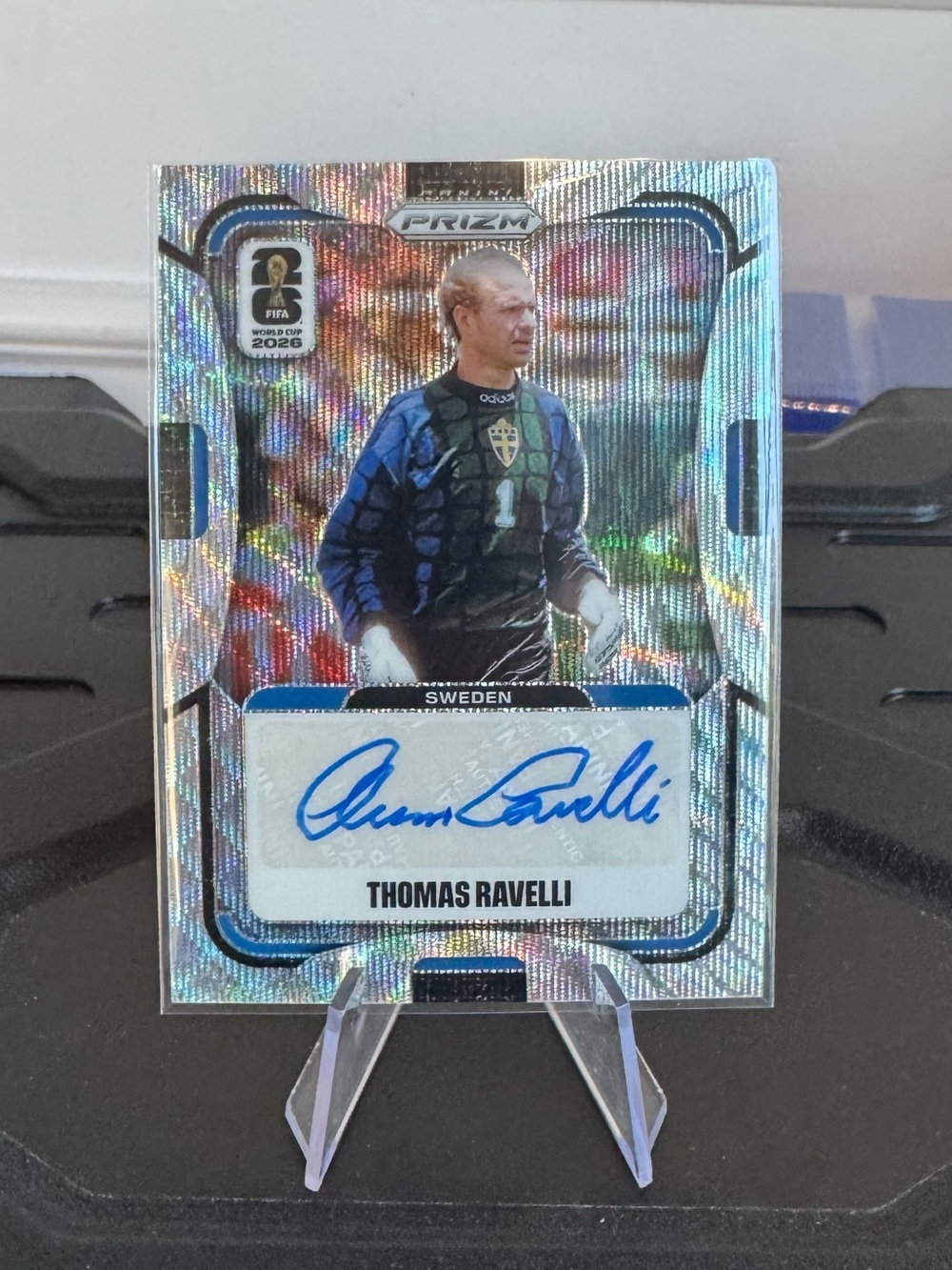 2026 Panini Prizm Fifa World Cup Thomas Ravelli Autographed Silver Wave Prizm